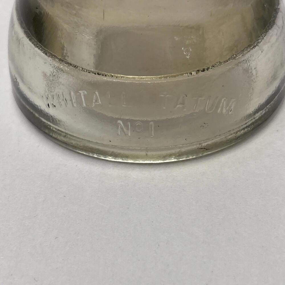 Glass Insulator Whitall Tatum Co. No. 1 Made in USA 42 - 46, Clear Glass - Picture 2 of 6